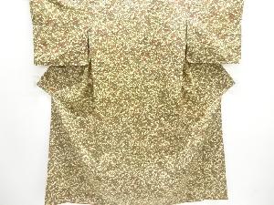 草花に蝶模様上代紬着物